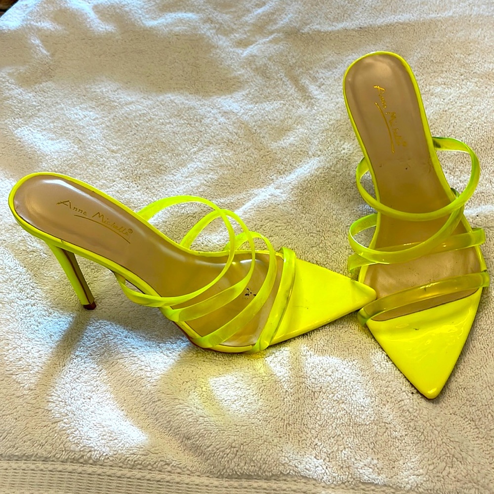 SALE! YELLOW NEON STRAPPY SANDALS